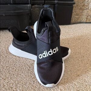 Adidas Black Athletic Shoes with White Soles Size 5